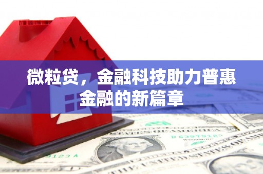 平度微粒贷，金融科技助力普惠金融的新篇章
