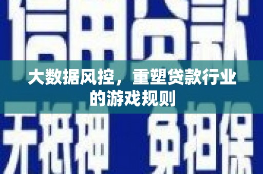 平度大数据风控，重塑贷款行业的游戏规则