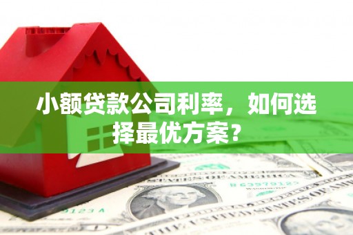 平度小额贷款公司利率，如何选择最优方案？