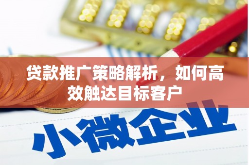 平度贷款推广策略解析，如何高效触达目标客户
