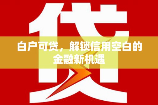 平度白户可贷，解锁信用空白的金融新机遇