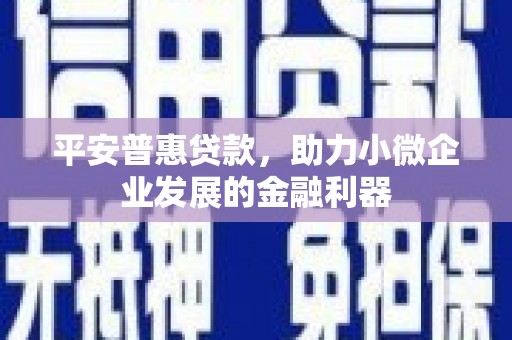平度平安普惠贷款，助力小微企业发展的金融利器