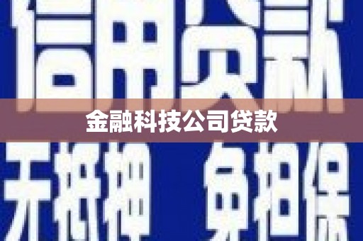 平度金融科技公司贷款